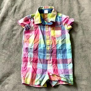 Baby Gap Plaid Cotton Romper Onesie EUC 3-6 months